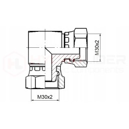 Kampinė jungtis AA M30x2 M30x2 hidrolideris