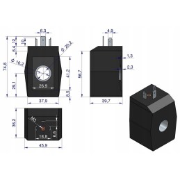 Solenoidinė ritė 16mm 30w 12v dc