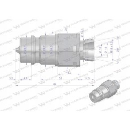 Hidraulinės greitosios jungties kištukas m18x1 5 sriegis z