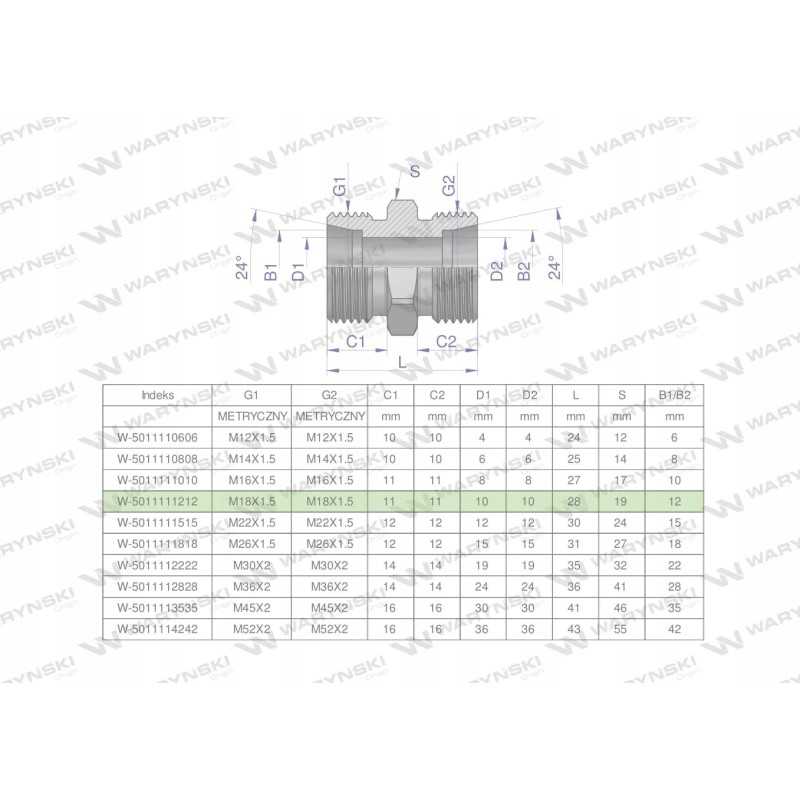 Metrinė hidraulinė jungtis bb m18x1 5 12l xg