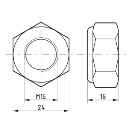 Savaime užsifiksuojanti veržlė m16x2 00 8 klasės plienas, cinkuotas din9