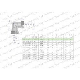 Metrinė hidraulinė alkūnė bb m12x1 5 06l xw