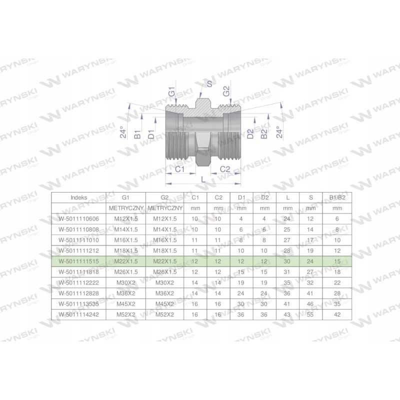 Metrinė hidraulinė jungtis bb m22x1 5 15l xg