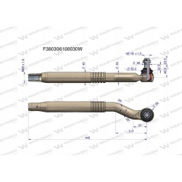 Dešinysis vairo šarnyras m22 x 1 5 Warynski