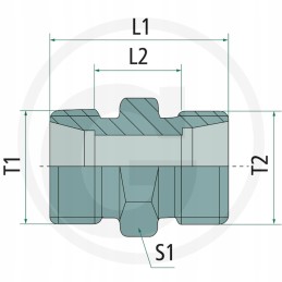 Hidraulinė jungtis BB nipelis m18x1 5 m16x1 5
