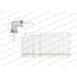 Metrinė hidraulinė alkūnė bb m45x2 35l x w