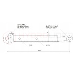 Šoniniai strypai C360 CBM Cat2 l 780 g 25 hidrolideris