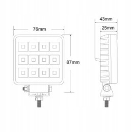 LED kvadratinė darbinė lempa su jungikliu 1800lm