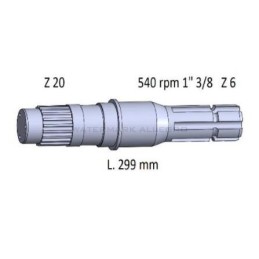 Deutz kardaninis velenas l299 1 3 8 z6 20 04344612