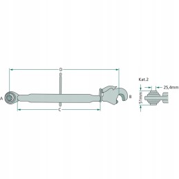 Viršutinis jungties kabliukas su srieginiu kaiščiu, granitas