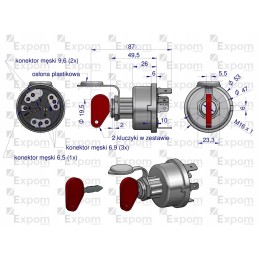 Šildymo ir paleidimo jungiklis, uždegimo jungiklis mf3 3p