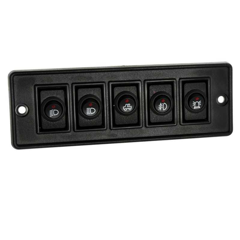 5 kartų perjungimo skydelis su diodais