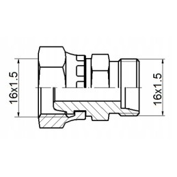 Tiesi jungtis ab m16x1 5 m16x1 5 hidrolideris