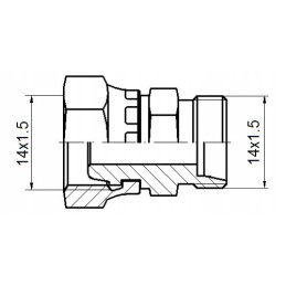 Tiesi jungtis ab m14x1 5 m14x1 5 hidrolideris