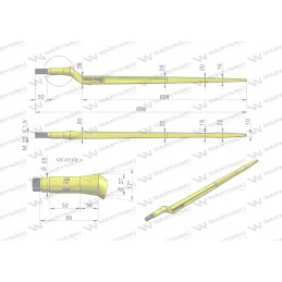 Krautuvas sulenktas 880mm warynski w9132 880w