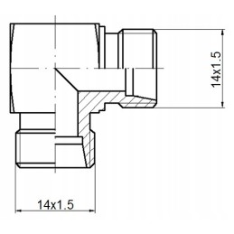 Kampinė jungtis bb m14x1 5 m14x1 5 hidrolideris
