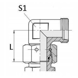 Ewsd12lgp alkūninė jungtis su veržle m18x1 5 12l