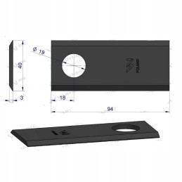 Warynski rotacinės vejapjovės peilis 25 vnt 503601045