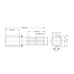 Kardaninio veleno sumažinimas su vidiniu raktu oe 35, raktas 10 mm su