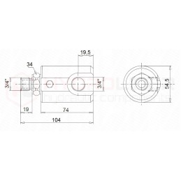 Kampinė linijinė pasukama jungtis GG90 3 4 omų