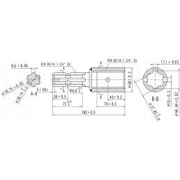 Kardaninio veleno reduktorius, profiliuotas, vidinis, 1 3 4 z