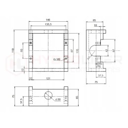 Pavaros laikiklis fi 30 h 120 s 135 hidrolideris