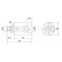 Kampinė linijinė pasukama jungtis GG90 3 8 omų