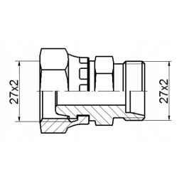 Tiesi jungtis ab m27x2 m27x2 hidrolideris