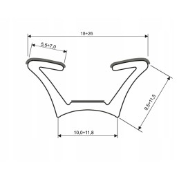 Ekskavatoriaus traktoriaus stumdomo lango sandariklis