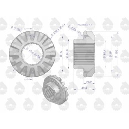 Diferencialo žiedinė pavara 885517m1 mf3