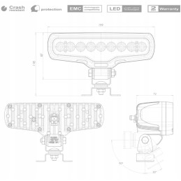 LED darbo lempa 12 24v 46 5w 4100lm buvo 1078