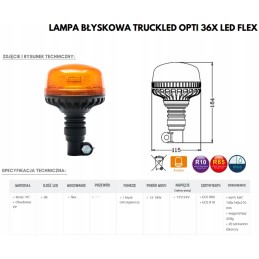 Blykstės lempos gaidys 36 led 12 24v pin tipo o