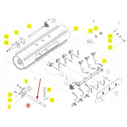 101808293 pasviręs konvejerio būgno pirštas