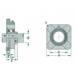 Guolis flanšiniame korpuse ucf 206 vienetas