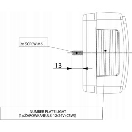 Stačiakampis dešinysis kombinuotas galinis žibintas LA45014