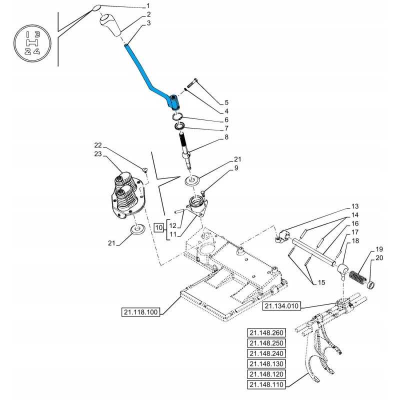 Pavarų svirties new holland 47389056 korpusas