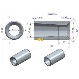 Priekinio krautuvo noragų įvorė skirta 1200 apvaliems Warynski noragams