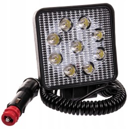 Darbinė lempa 9 LED 27w 12v 24v, tvirtinama magnetiškai