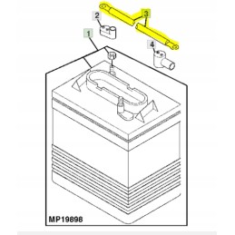 John Deere AM126622 akumuliatoriaus kabelio bėgis
