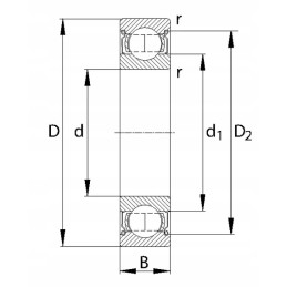 Rutulinis guolis paprastai 45x100x25 mm gopart