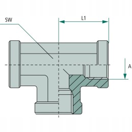 Hidraulinis adapteris tee g 1 2 colių 350 barų