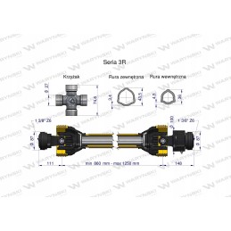 Šarnyrinis ir teleskopinis velenas 860 1200mm 270nm 40250