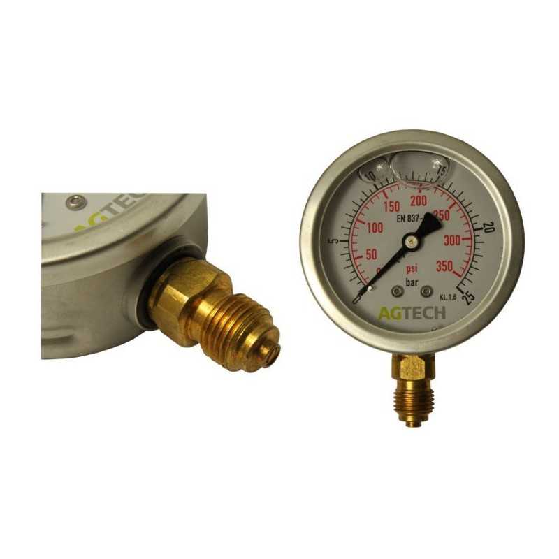 Slėgio matuoklis fi 63 bsp 1 4 USD diapazonas 0 25 bar agtech