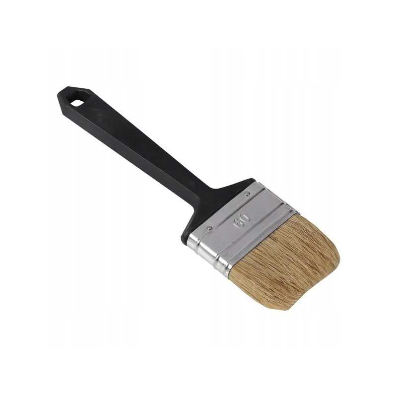 Vienkartinis plokščias šepetys su baltais kiaulienos šeriais