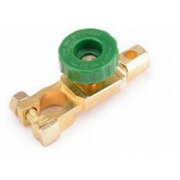 Akumuliatoriaus spaustukas ir įžeminimo jungiklis