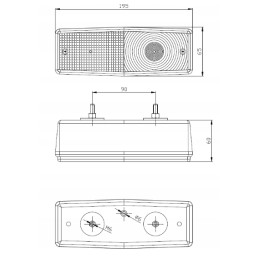 Priekabos žibintų komplektas, 7 kontaktų kištukas, atšvaitas
