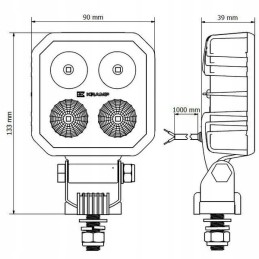 LED darbo lempa 9w 1000lm
