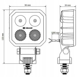 LED darbo lempa 9w 1000lm