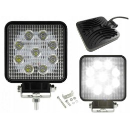 Darbinė lempa 9 LED 12v 24v kvadratinė halogeninė