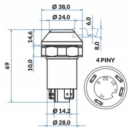 Deutz Fahr darbo šviesos jungiklio mygtukas